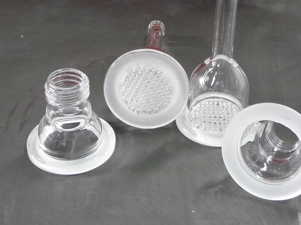 Filter holders in quartz glass, two-piece
